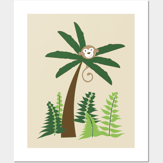 Abigail's Safari Monkey Tree Lispe Wall Art by Lispe